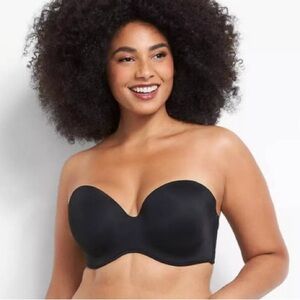 CACIQUE I Bra Boost Strapless Bra 44D Black